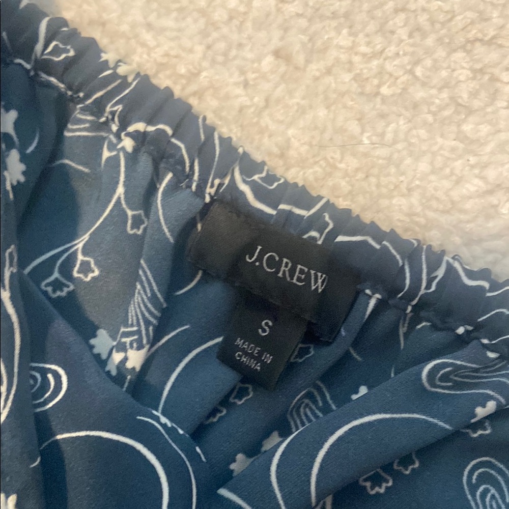 🔵J. Crew Blue and White Smocked Maxi Dress for Wedding Guest - Picture 7 of 13
